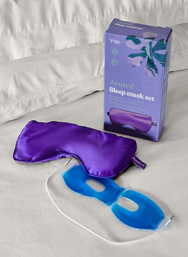 ASUTRA Silk Eye Pillow for Sleep, Purple - Filled w/Lavender Buds & Flax Seeds, Weighted Eye Mask, Meditation & Light Blocking Blindfold, Cooling Gel Mask Included - Image 5